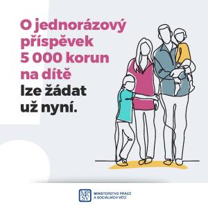 Jednorázový příspěvek 5.000 Kč na dítě