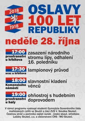 I ve Skutči oslavíme 100 let republiky